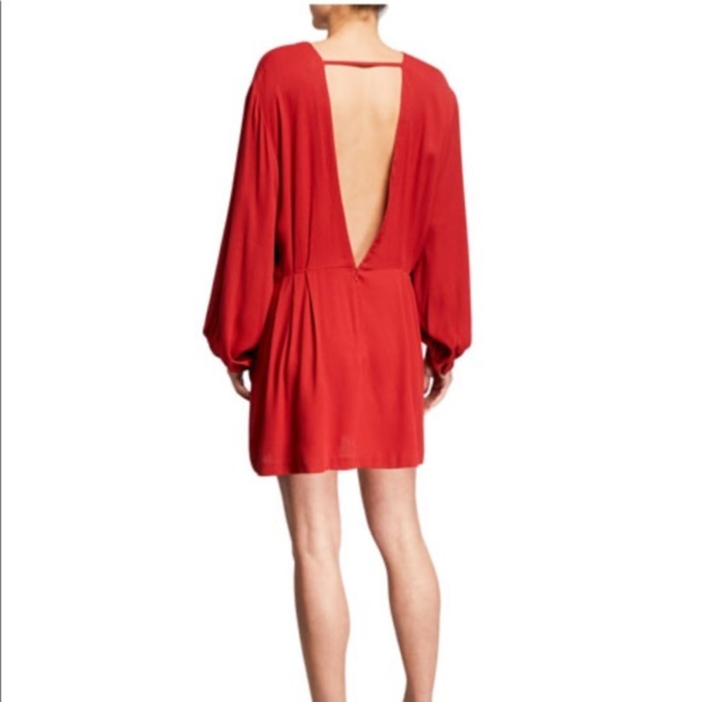 IRO Broken red open back crepe dress, Sz. 38 (6)
